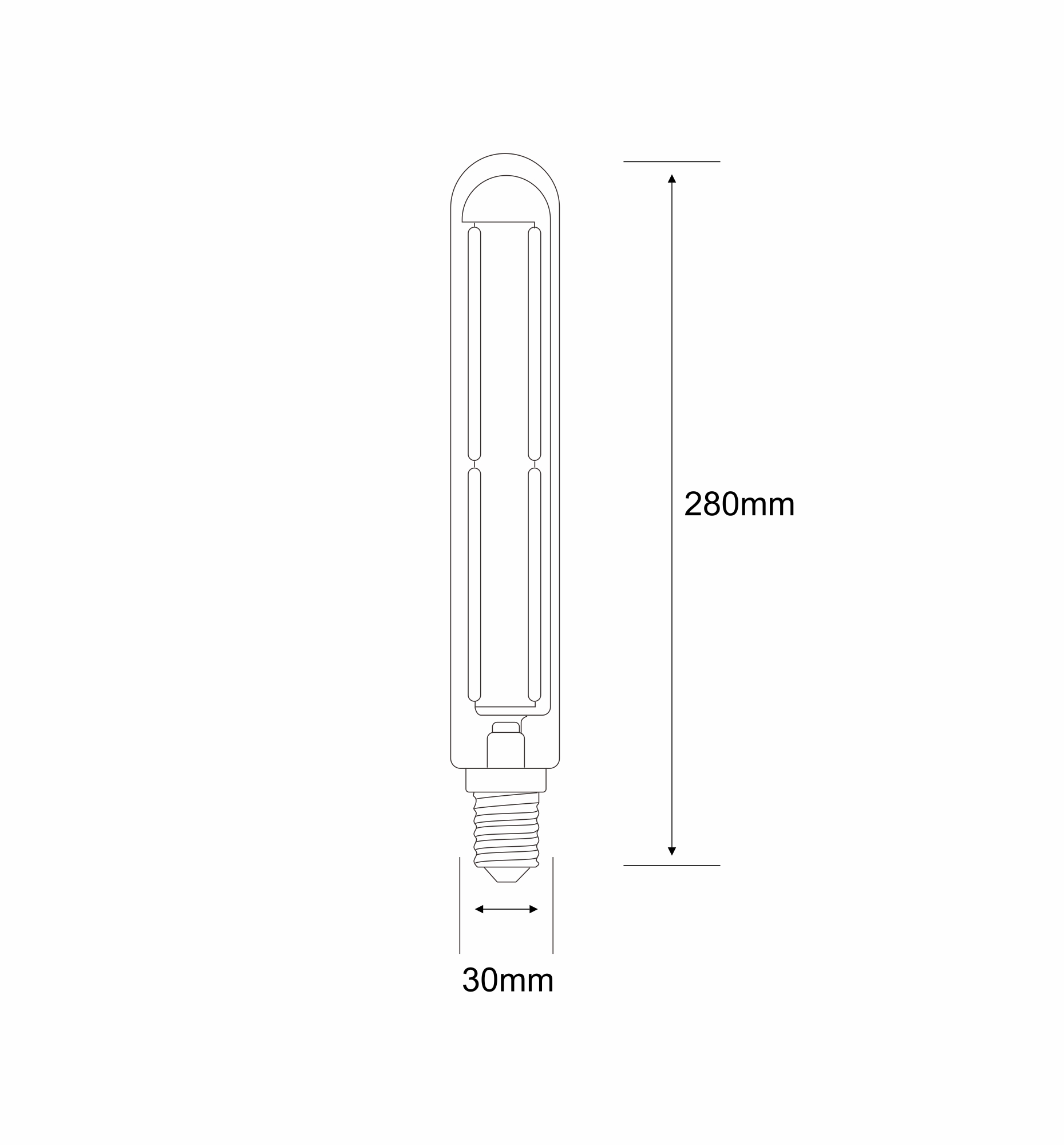 703392162  Classic Deco LED 280mm Tubular Line E14 Dimmable 6W 4000K 500lm